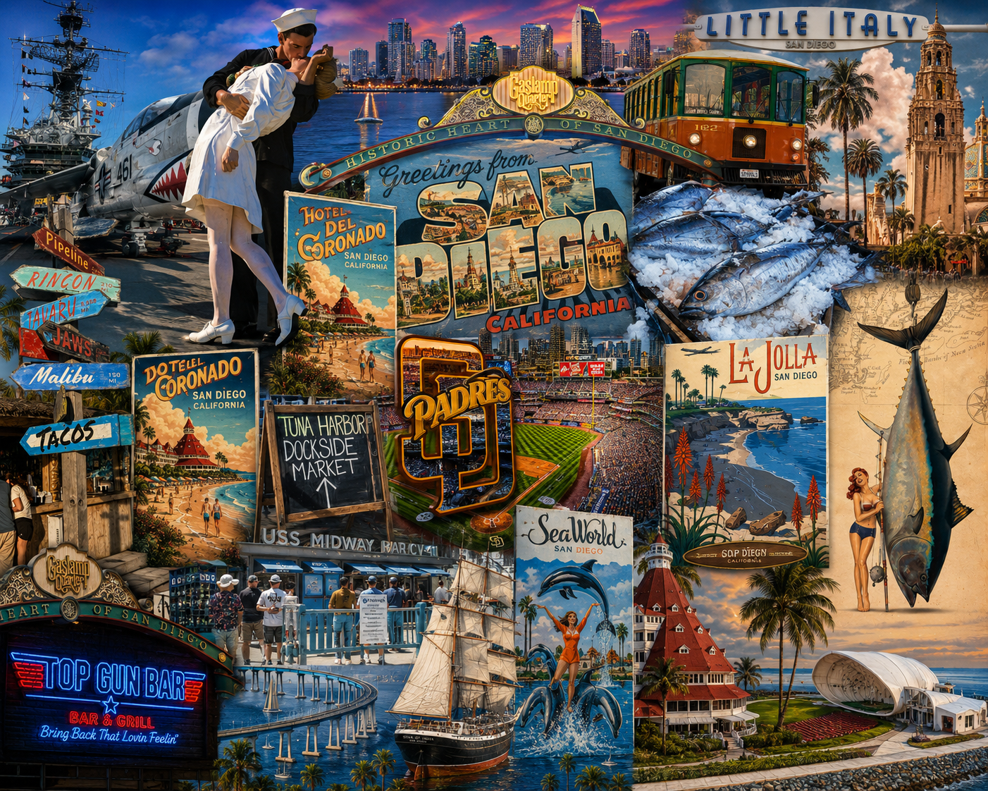 San Diego heritage — Top Gun Bar & Grill in the Historic Heart of San Diego